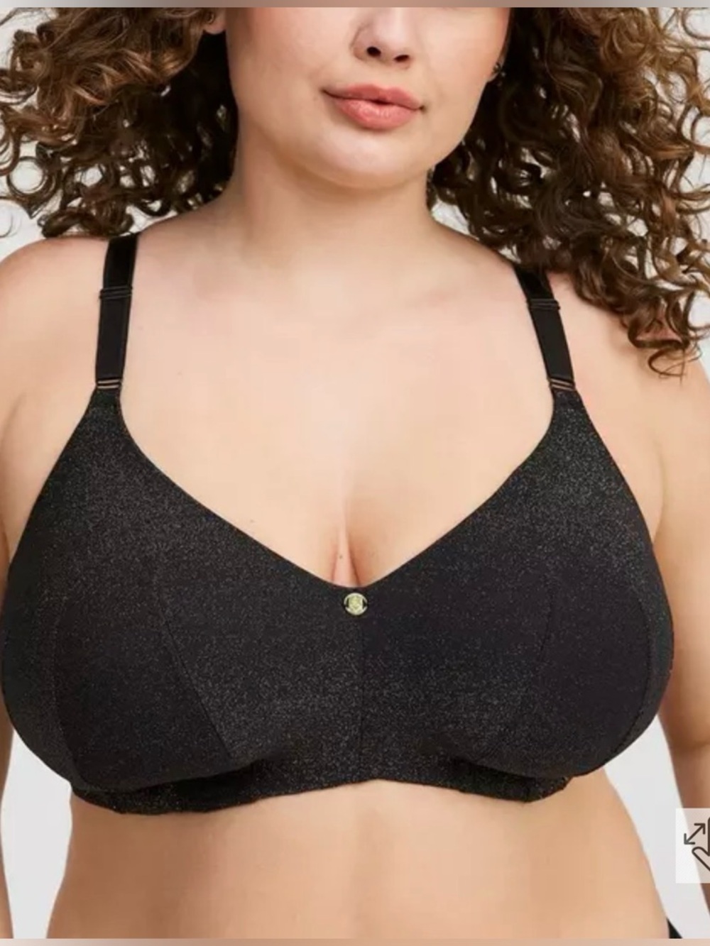 Torrid Wire Free Lightly Lined Shine Bra 360° Back Smoothing 54C Black Gold NWT
